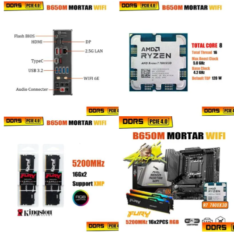 16GB DDR5 5200, B650M, and AMD Ryzen 7 7800x3D Combo Deal